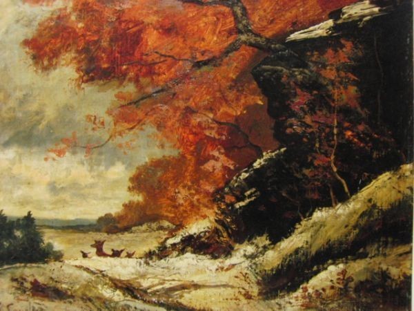 ギュスターヴ・クールベ、Gustave Courbet、【エトルタ海岸、夕日