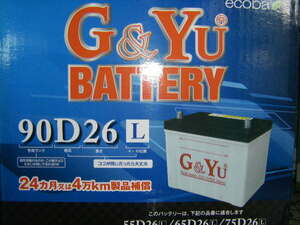 G＆Yu バッテリー　エコバシリーズ　 90D26L　新品　 ( 　65D26L 、75D26L 、80D26L 、85D26L、 と 同サイズでパワーアップ品 )
