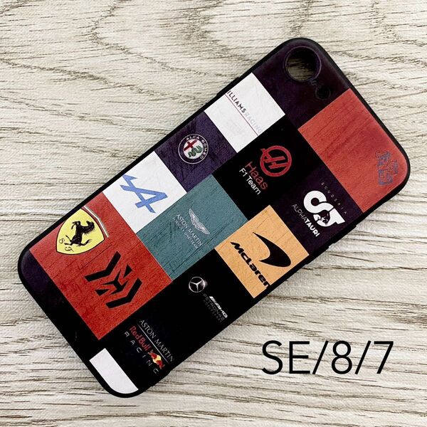 F1 チーム ロゴ iPhone 8 / 7 / SE ケース メルセデス レッドブル フェラーリ マクラーレン ウィリアムズ