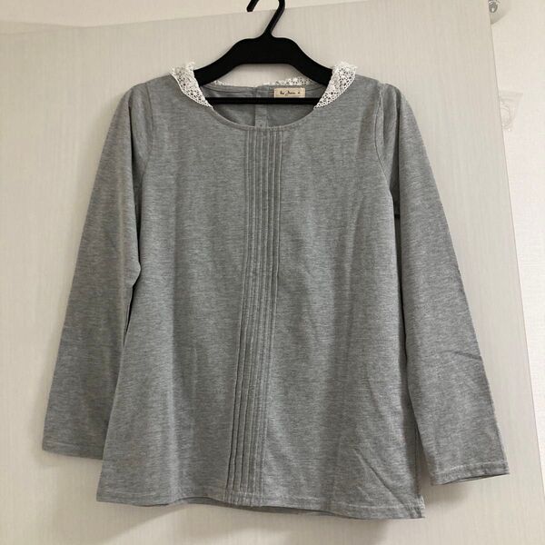 レディース トップス 長袖 カットソー シャツ グレー no jean