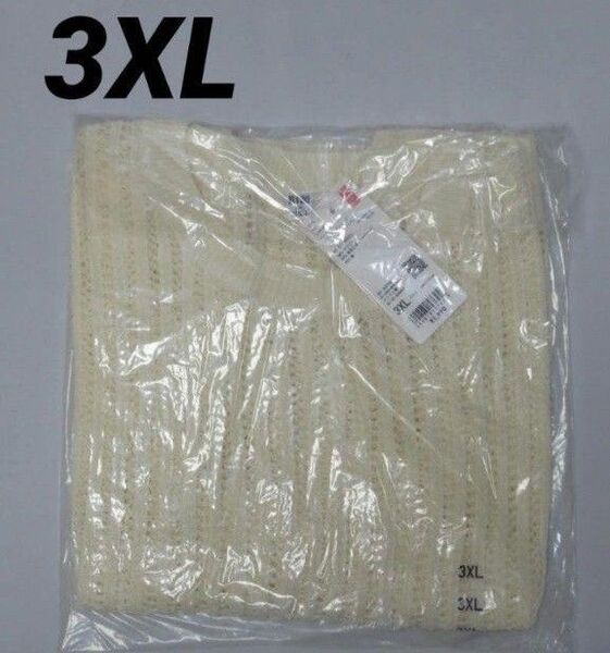 メッシュクルーネックショートセーター/ノースリーブ ユニクロ オフホワイト3XL