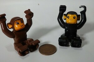 ＃0029　レゴデュプロ　ブロック　動物 　猿　茶色　黒＃パーツ　ブロック　特殊　フィグ　