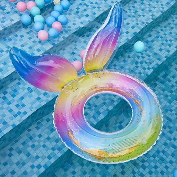 女の子 浮き輪 かわいい マーメイド アリエル レインボー 海 プール 70 プール フロート 浮輪 人魚