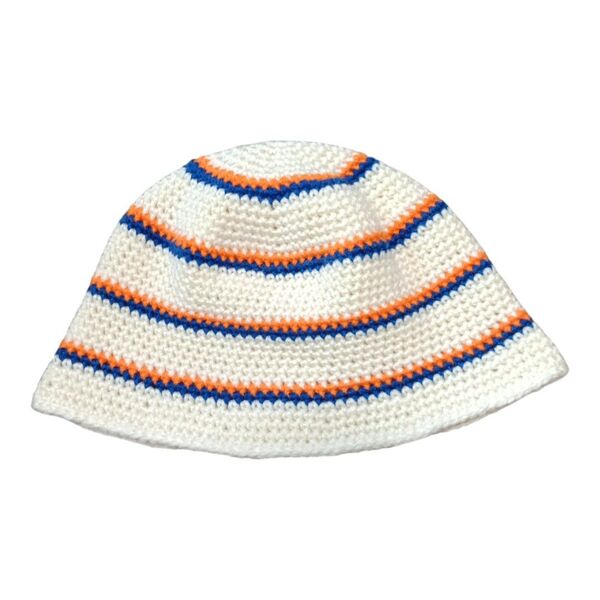 クラッシャーハット クロシェハット ニット帽 ストリートファッション 古着ファッション ハンドメイド 秋冬帽子 かぎ編み