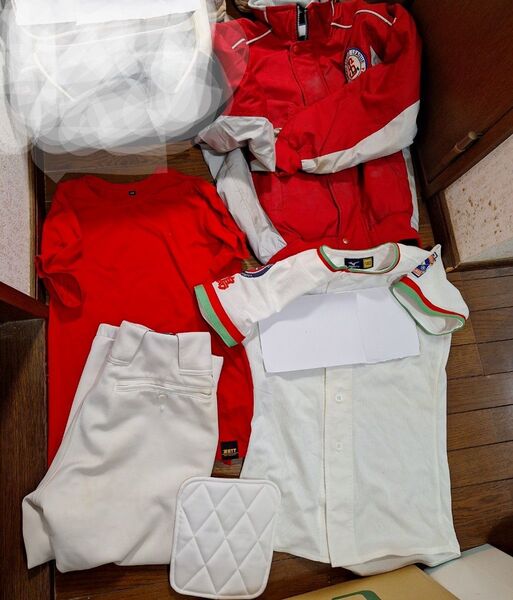 野球ユニフォーム試合一式 サイズ140 おまけバッティング手袋 中古まとめて ③