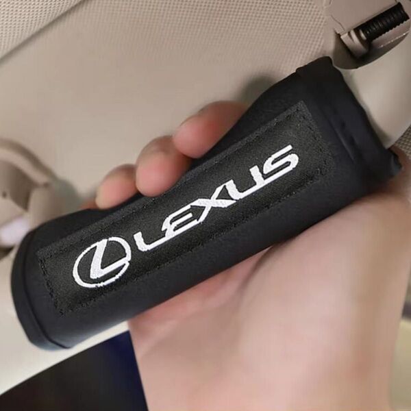 2個セット LEXUS レクサス スキニー アシストグリップカバー ルーフハンドルカバー ロゴ刺繍 TOYOTAトヨタ TRD a