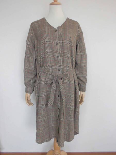 8765 ■OLIVE des OLIVE グレンチェックワンピース F ブラウン■新品 オリーブデオリーブ