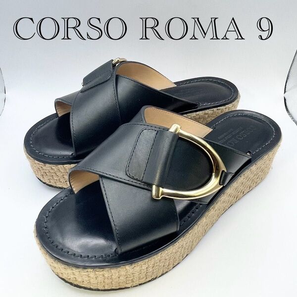 CORSO ROMA 9 クロスウェッジ サンダル 厚底