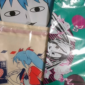 Happyくじ 初音ミク Ｆ賞 ナップサック セット ３種セット 未開封新品 ピンバッジ ピンズ KEI 千助 おどり 吟 リューセイ ICA リンレンルカ