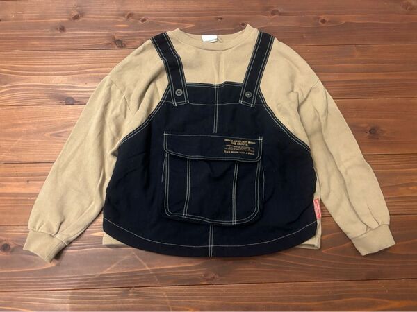 ブリーズ BREEZE 重ね着風 長袖 トレーナー トップス キッズ ジュニア 130 120 スウェット