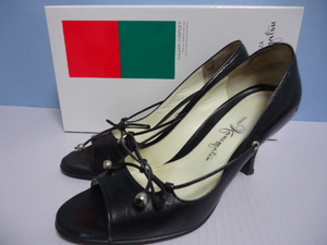 [ Ginza Kanematsu (Kanematsu)* pumps ①] black |21.5cm(21 1/2)| ribbon 