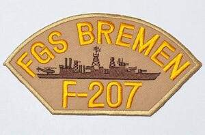 アイロンワッペン・パッチ F-207ブレーメン フリゲート艦 部隊章・階級章