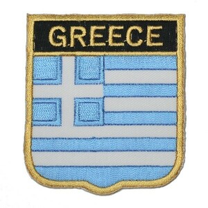 アイロンワッペン・パッチ ギリシャ国旗 エンブレム風 zq