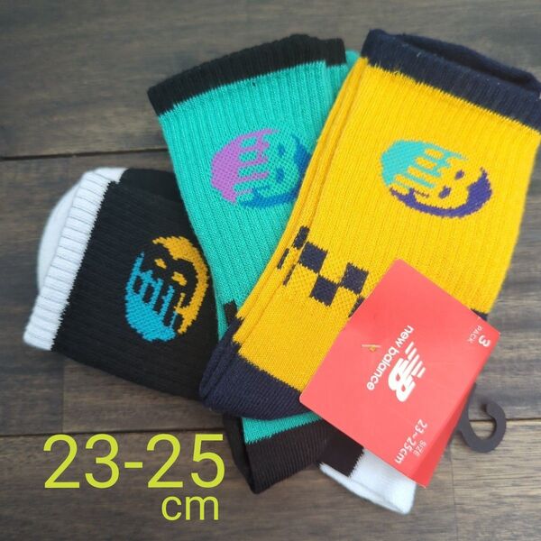 New Balance ソックス 3パック 23〜25cm キッズ 子供 レディース 靴下