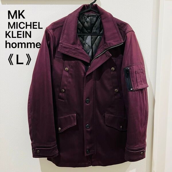 MK MICHEL KLEIN homme メンズ ジャケットワインレッド ボルドー ミリタリージャケット 《L》