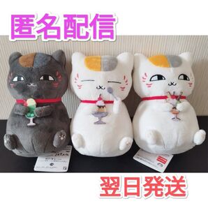 新品タグ付き 夏目友人帳 ニャンコ先生 レトロ喫茶店でひと休み ぬいぐるみ 3種