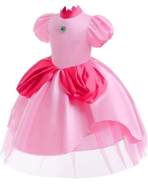130 女の子 ドレス 衣装 子供 仮装 ハロウィン ピーチ姫 コスチューム