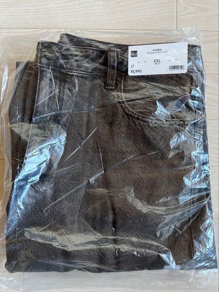 GU バレルレッグジーンズ(丈標準75.0cm) サイズXXL カラー37ブラウン