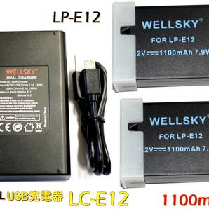 LP-E12 新品 互換バッテリー 2個 + LC-E12 Type C USB デュアル 急速 互換充電器 バッテリーチャージャー 1個 Canon PowerShot SX70 HS