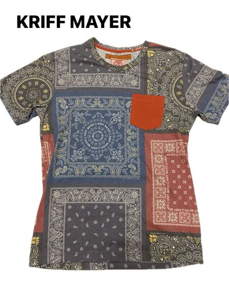KRIFF MAYERクリフメイヤー Tシャツ バンダナ ペイズリー柄 サイズM 半袖