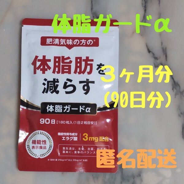 【匿名配送】体脂ガードα 90日分(180粒入・約3ヶ月分)