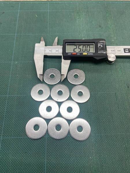 座金 M6用ステンレス製平座 外径25mm(25Φ) 10枚セット送料込み