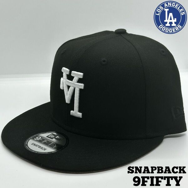 【海外限定モデル】 NEWERA 9FIFTY ドジャース キャップ LA逆ロゴ ブラック スナップバック ①
