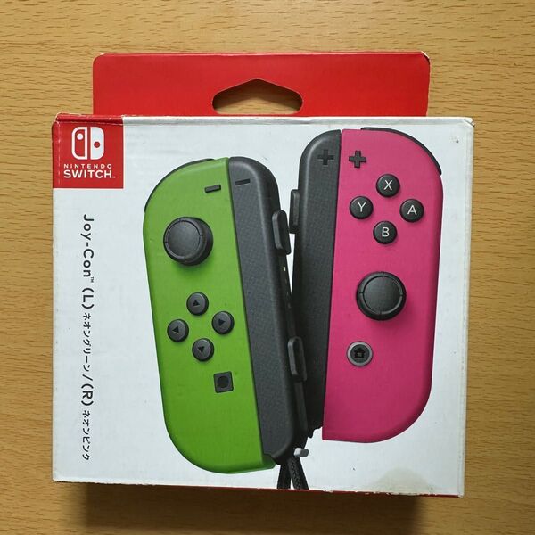 ★Nintendo Switch Joy-Con(L)ネオングリーン/(R)ネオンピンク 純正ストラップ付 箱付 動作確認OK