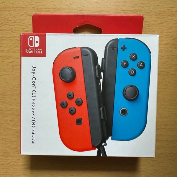 ★Nintendo Switch Joy-con(L)ネオンレッド/(R)ネオンブルー 純正ストラップ付 箱付 整備済 動作OK