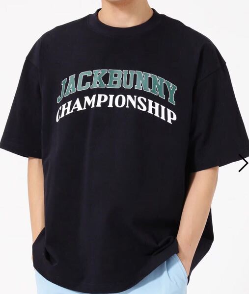 新品正規品 ジャックバニー パーリーゲイツ サイズ5 厚手 コットン Tシャツ ネイビー 2024モデル ゆったり目 送料無料