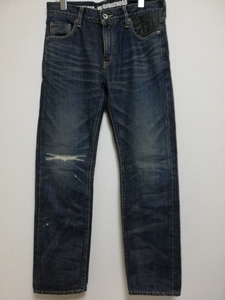 [ быстрое решение ]neighborhood × devilock 11EX кожа переключатель NARROW STRAIGHT DENIM PANTS размер S Devilock Denim брюки 