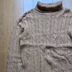 nano universe ウール混紡 ケーブルニット タートルネック Mサイズ