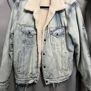 【Lサイズ】mnml ボアダメージ 加工ジャケット