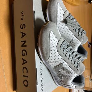 新品Via SANGACIO “ヴィア サンガチオ” にゅーずMOM 『BRANDALISED』 "WHITE/GRAY"26cm