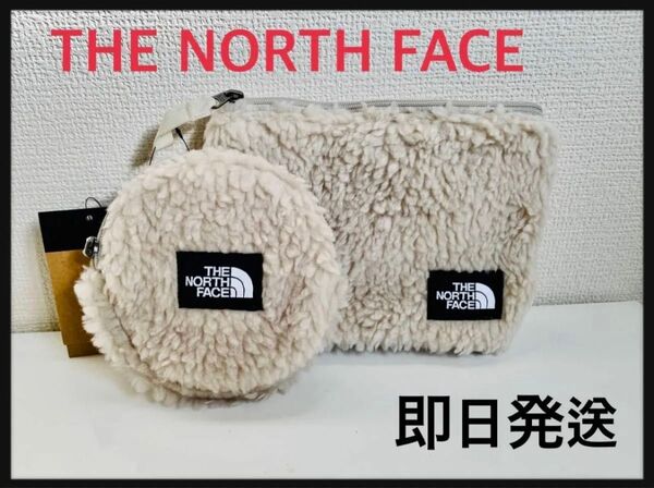 THE NORTH FACE ポーチ ベージュ フリースポーチ ザノースフェイス ボア モコモコ 2サイズ 新品未使用