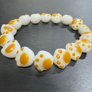 肉球 ブレスレット 菩提樹 猫 ネコ 天然石