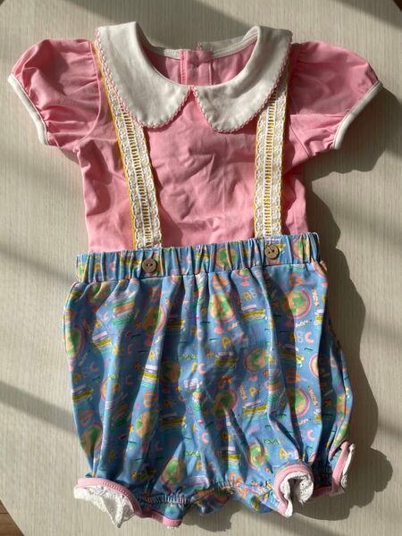 Love+Grow 襟付きカットソーとサス付きパンツのセット 子供服 女の子