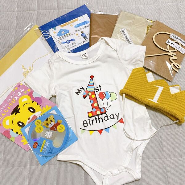 1歳 誕生日 ロンパース バルーン ケーキトッパー