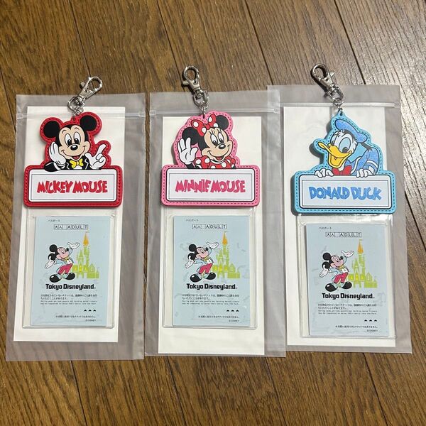 東京ディズニーリゾート ミッキーマウス ミニーマウス ドナルドダック 3個セット パスケース