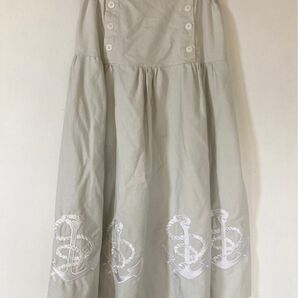 PPQ LONDON 刺繍柄ひざ丈スカート ロンドン製 英国製 古着