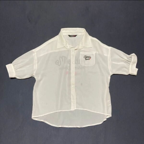 訳あり JENNI 150 シースシャツ 白 半袖 シャツ 半袖シャツ