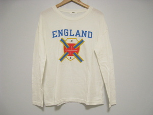 RCWB RODEO CROWNS ロデオクラウンズ Tシャツ 長袖 ラウンドネック 丸首 白 ホワイト フリーサイズ ENGLAND イングランド