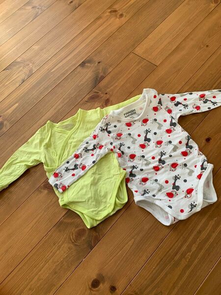 ロンパース 肌着 ベビー服 ベビー肌着 ボディスーツ 長袖 60 70サイズ 女の子 男の子 2着セット