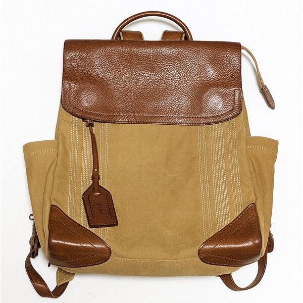 genten ミモザ ベーシックリュック 美品 定価69,300円 レザー キャンバス ゲンテン