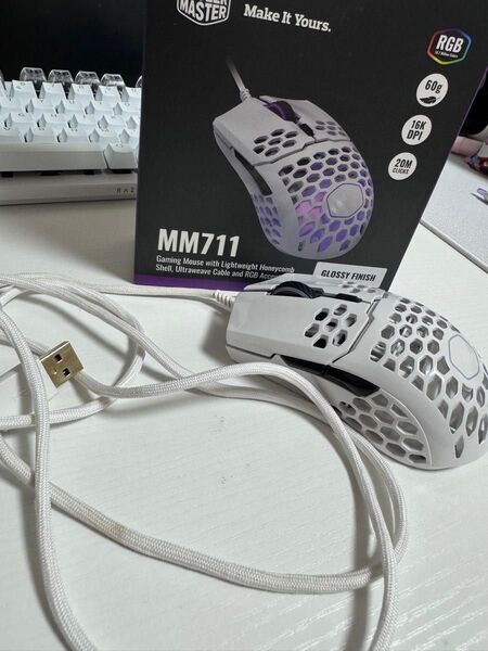 COOLER MASTER MM711 ゲーミングマウス GlossyFinish RGB