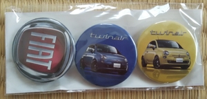 非売品 FIAT twinair オリジナル缶バッジ 3個セット ♪ 新品未開封 ロゴ入り