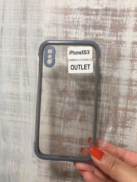 iPhoneX/Xsソフトケース 透明 クリアパープル