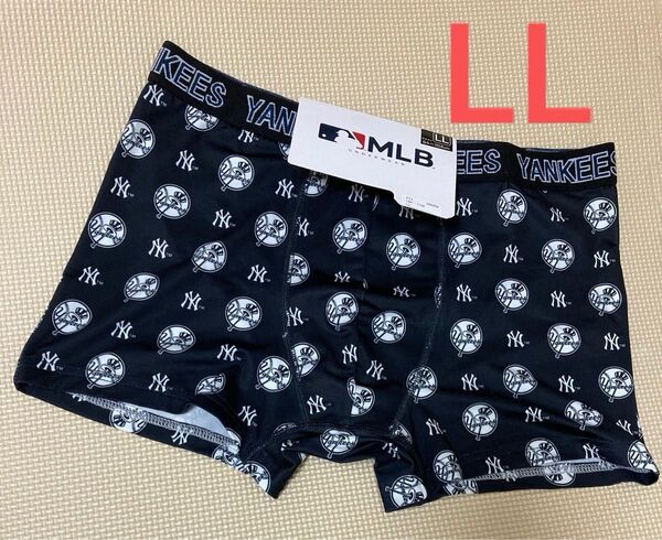 未使用!MLB公式 ニューヨークヤンキースボクサーパンツ前閉じ サイズLL ウエスト94cmから104cm野球 メンズ肌着下着