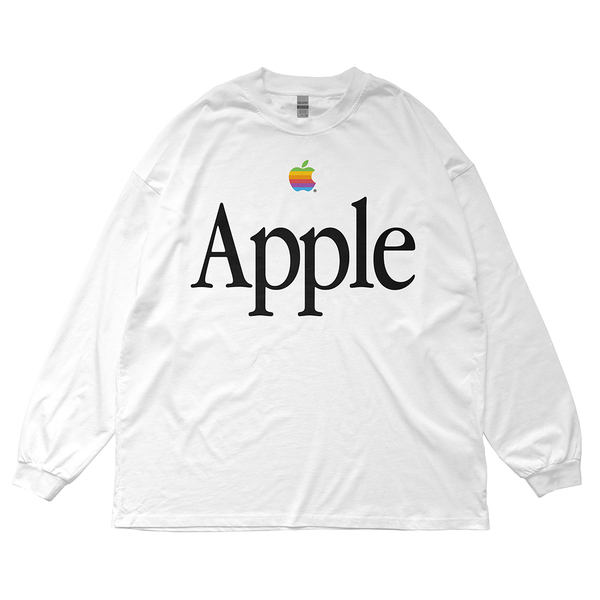 XL アップル レインボー APPLE ロンT 白 ロングスリーブ