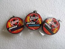 【3点セット】90s サッカー フランスワールドカップ 日本 アルゼンチン ジャマイカ クロアチア コカ・コーラ キーホルダー / スポーツ 123_画像1